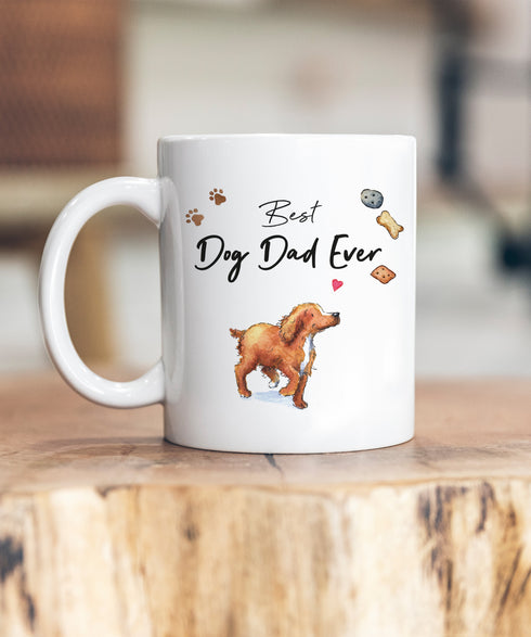 Best Dog Dad Cocker (Working) Red Ceramic Mug